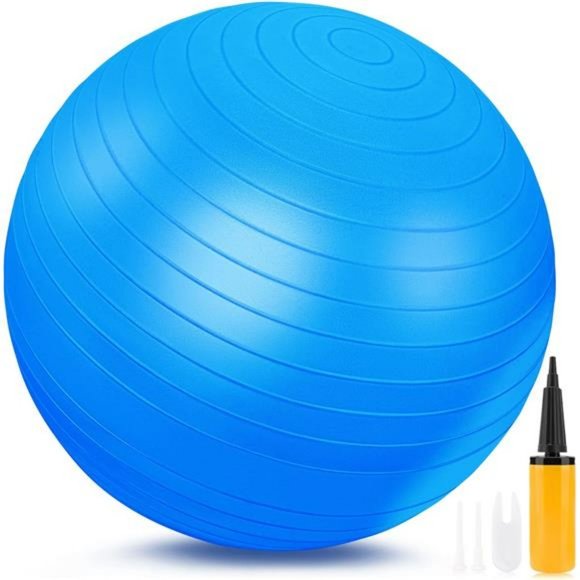 Exercise Ball, Thick Anti-Slip & Anti-Burst Yoga Pilates Ball with Air Pump - Picture 1 of 7